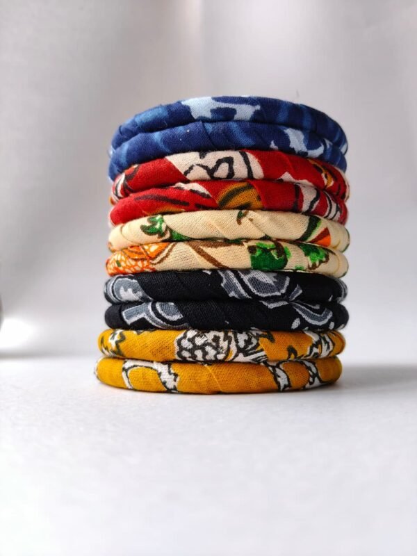 Fabric Wrapped Bangle Set — Set of 10