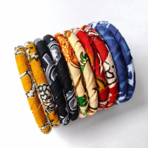 WhatsApp Image 2026-06-24 at 22.37.34 Fabric Wrapped Bangle Set — Set of 10