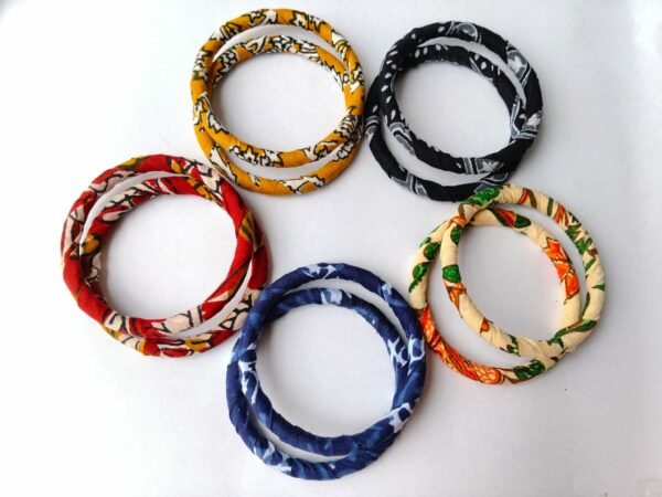 Fabric Wrapped Bangle Set — Set of 10