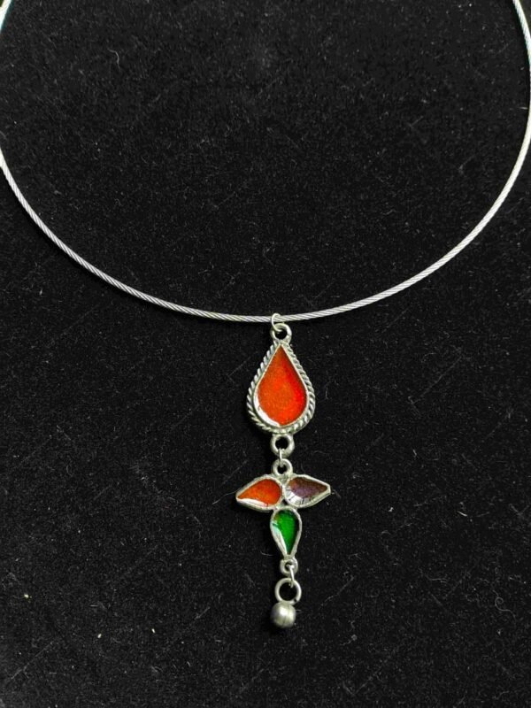 1red Anaar Drop Hansuli Neckpiece