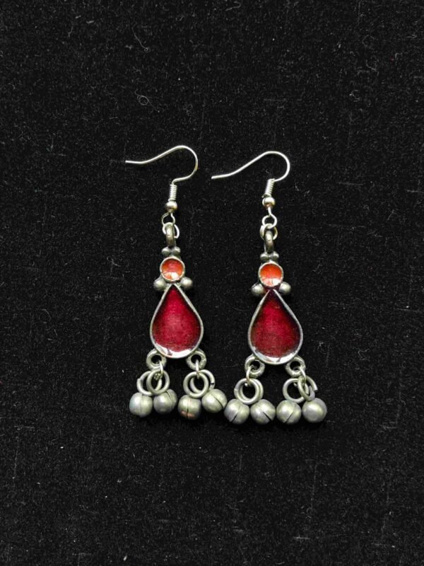 Ruby Teardrop Meena Earrings