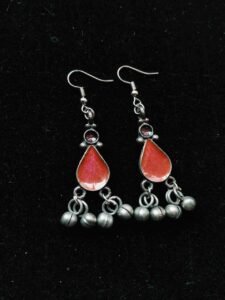 Amber Teardrop Earrings Pink