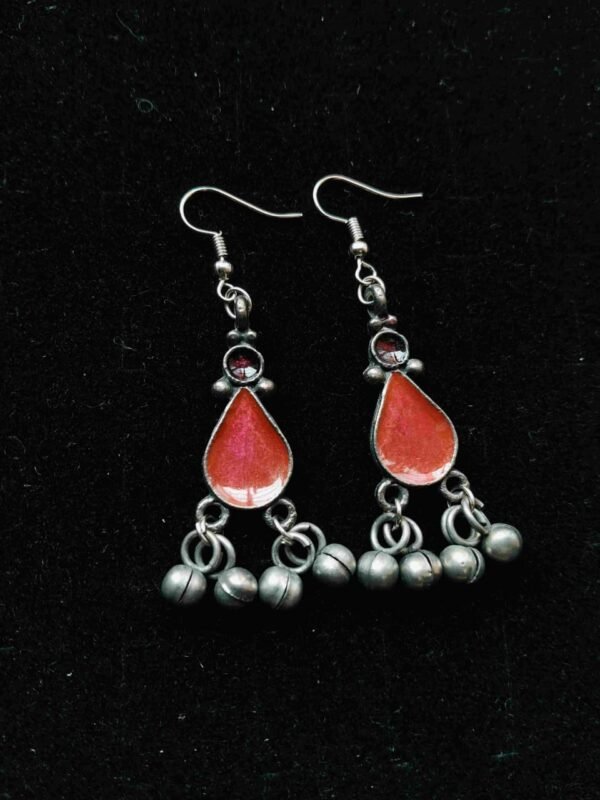 Amber Teardrop Earrings Pink