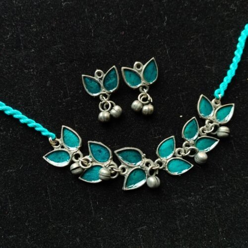 WhatsApp Image 2026-07-28 at 10.01.59 PM Leaf Enamel Neckpiece & Earrings Set