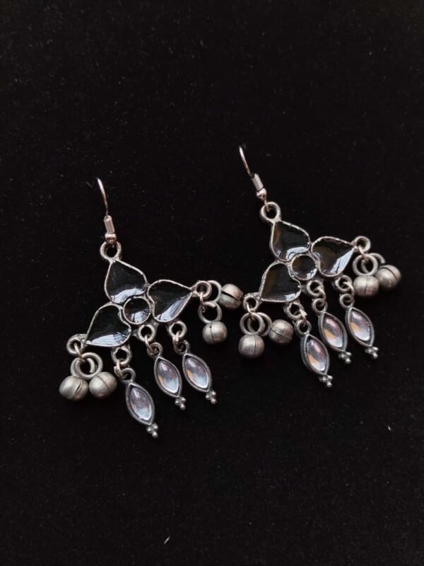 The Midnight Lotus Oxidized Danglers