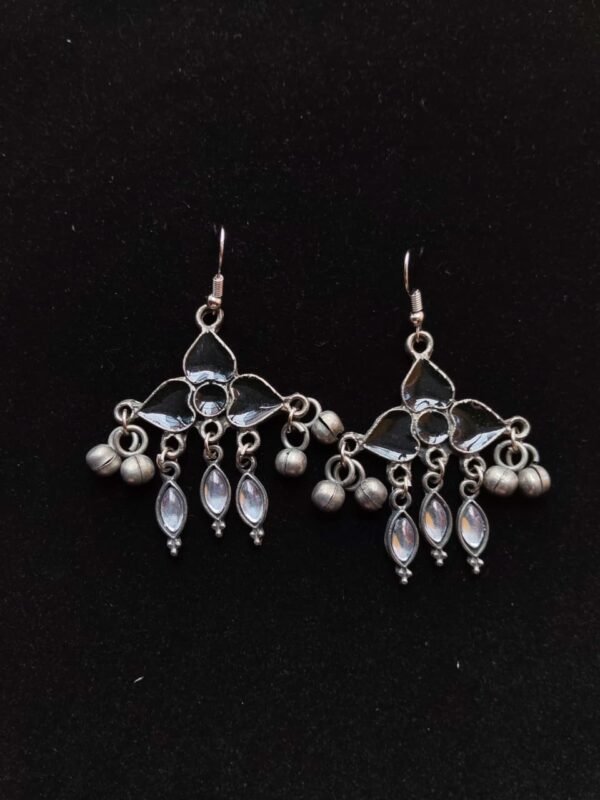 The Midnight Lotus Oxidized Danglers