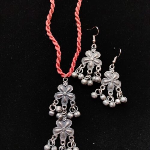 WhatsApp Image 2026-07-28 at 2.24.38 PM Brown Thread Oxidized Ghungroo Jewellery Set