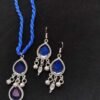 Royal Blue Teardrop Black polished Jewellery Set