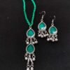 WhatsApp Image 2026-07-28 at 2.24.57 PM Vibrant Green Boho Pendant & Earring Set
