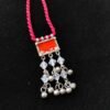 Black-Polished Metal & Enamel Tie-Back Boho Neckpiece
