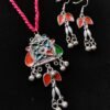 Naira Multi-Color Blackpolished Neckpiece and Matching Dangle Earrings