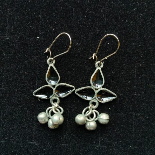 Boho Black Enamel Ghungroo Dangles