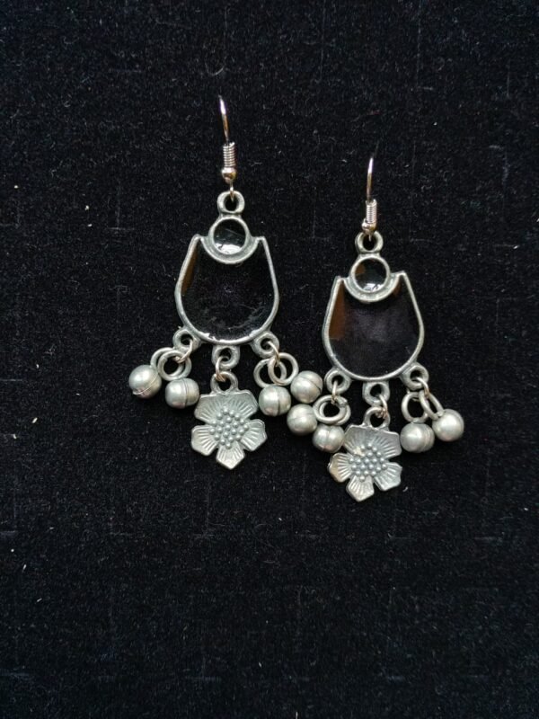 Boho Black Meenakari Ghungroo Earrings