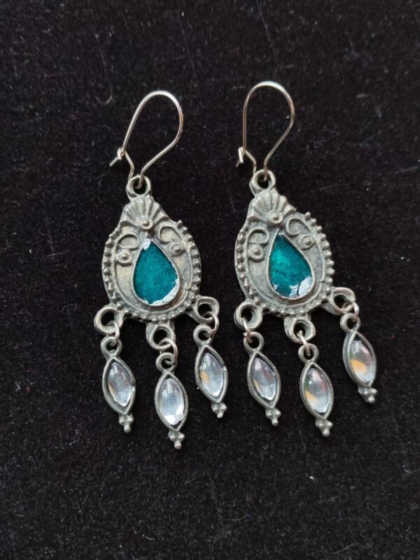 WhatsApp Image 2026-07-28 at 2.25.18 PM Teal Meenakari Teardrop Dangle Earrings