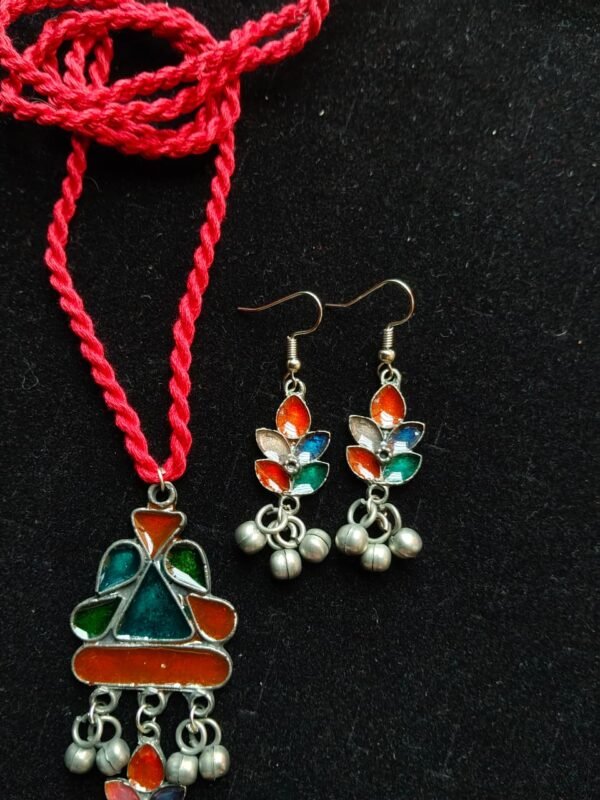 WhatsApp Image 2026-07-28 at 2.25.21 PM Boho Multicolor Enamel Thread Necklace & Earrings