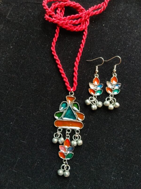 WhatsApp Image 2026-07-28 at 2.25.21 PM Boho Multicolor Enamel Thread Necklace & Earrings