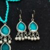 Boho Braided Teal Thread & Ghungroo Jewelry Set