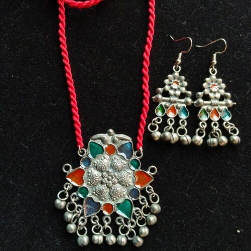 Ethnic Multicolored Enamel & Ghungroo Adjustable Set