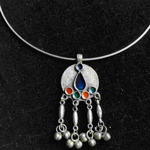 blu Vintage Tribal Hansuli Neckpiece Blue