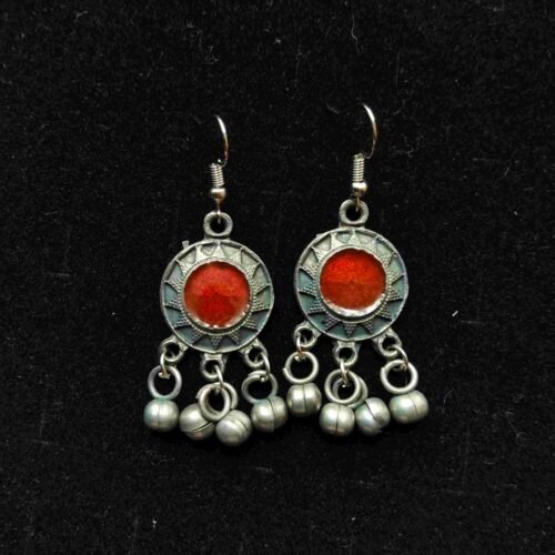 erd Sunburst Red Drop Earrings