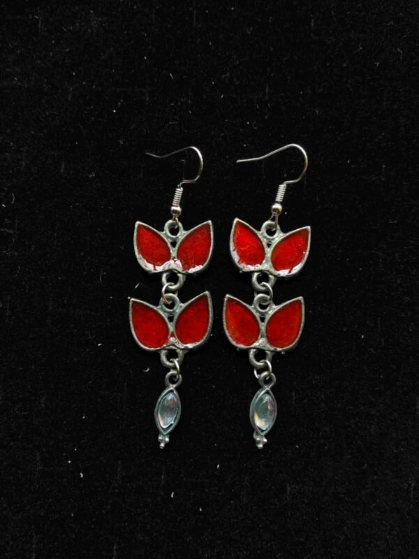 leaf red Leaf Charm Danglers Red