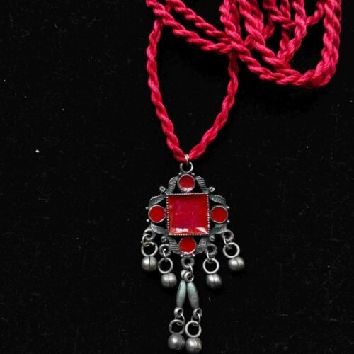 Crimson Petal Thread Neckpiece