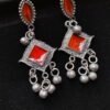 Vintage Ruby-Tone Drop Earrings