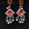 Vintage Ruby-Tone Drop Earrings
