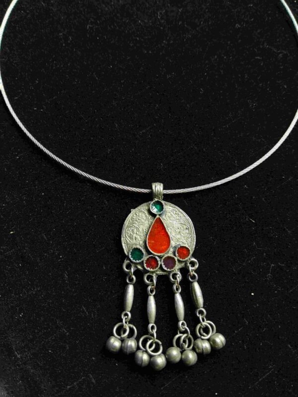 Vintage Tribal Hansuli Neckpiece Red