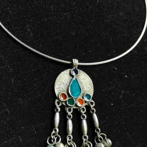 Vintage Tribal Hansuli Neckpiece Teal