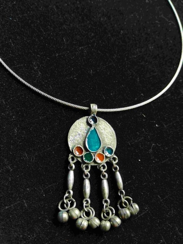 Vintage Tribal Hansuli Neckpiece Teal