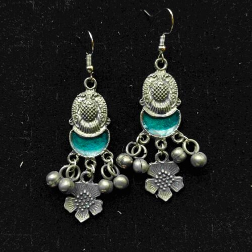 Teal Lunar Danglers