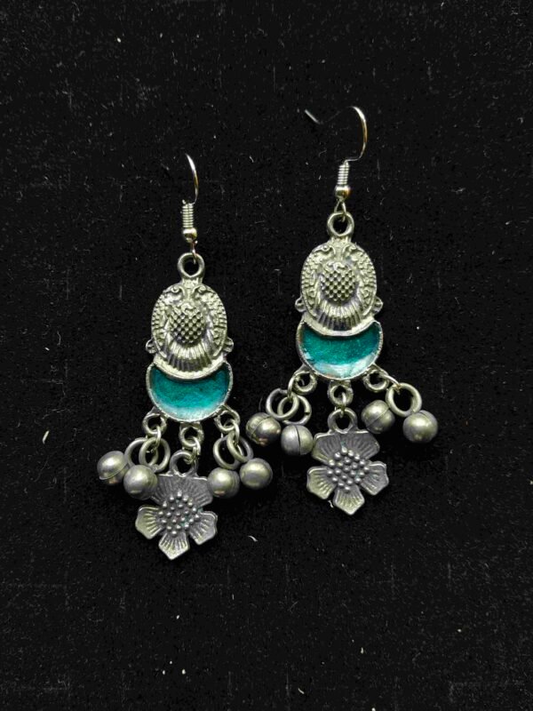 Teal Lunar Danglers